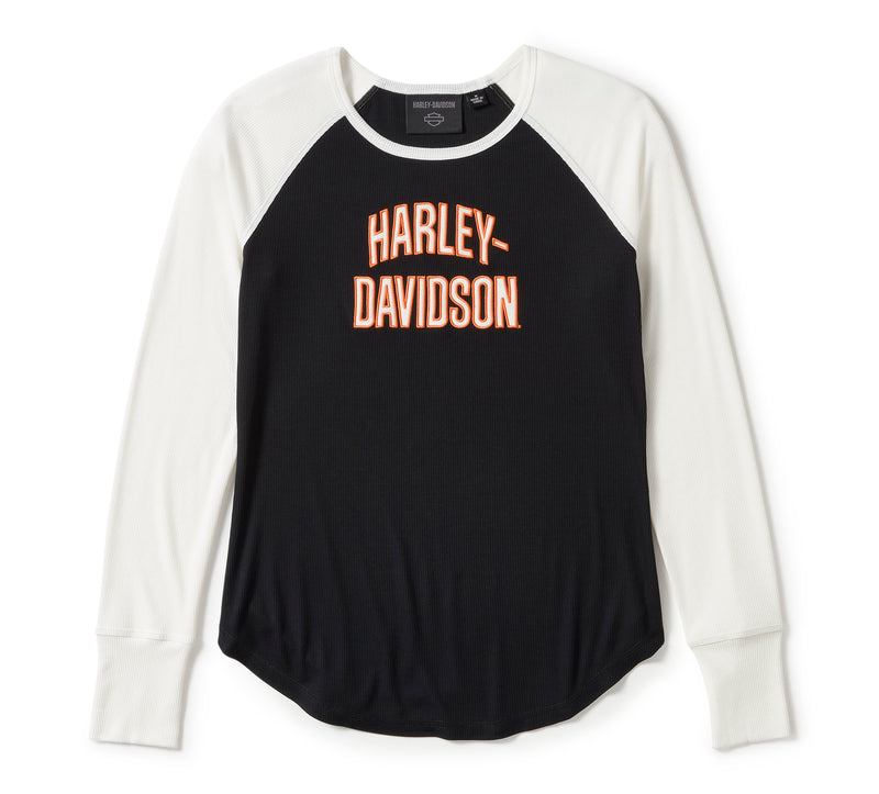 Harley-Davidson Camiseta Mujer Blanco Roto Negro