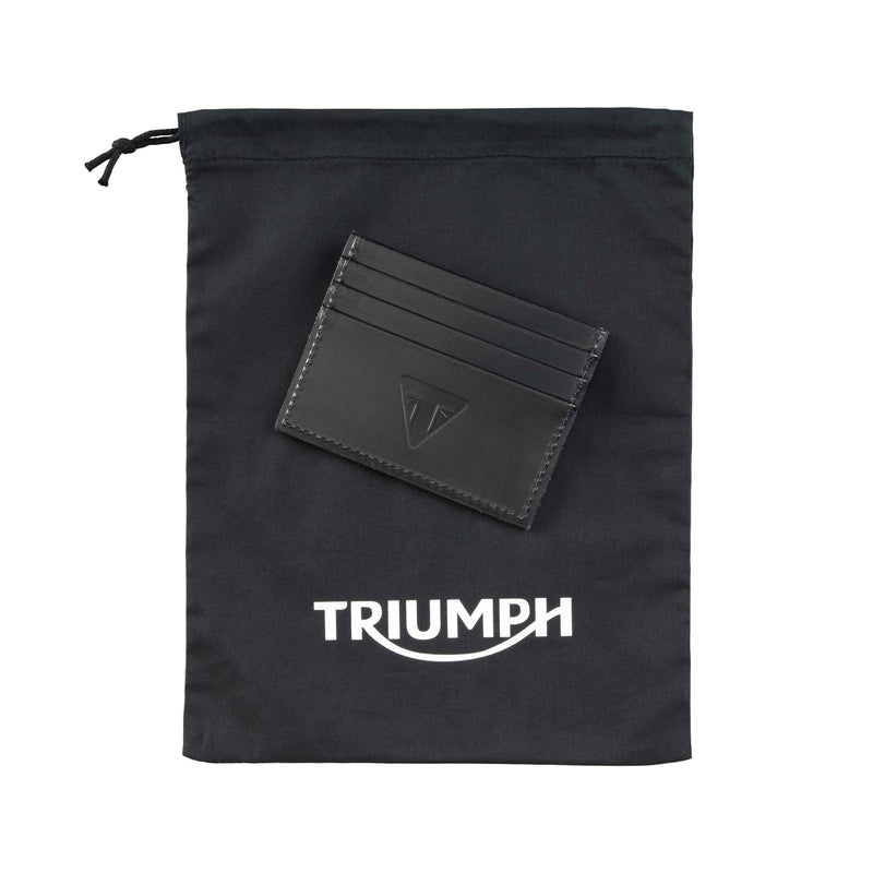 Triumph Tarjetero de Cuero Negro