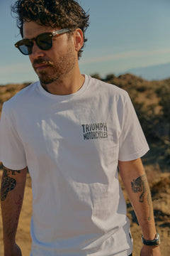 Triumph Camiseta Piston Rich Blanco y Gris