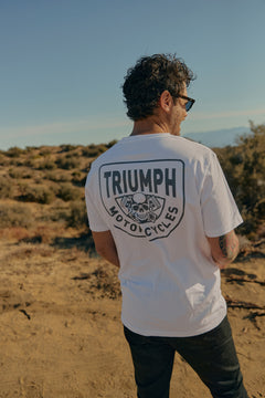 Triumph Camiseta Piston Rich Blanco y Gris