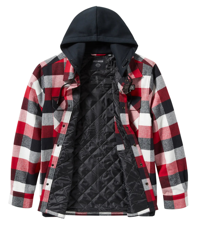 Harley-Davidson Chaqueta Cuadros Hombre Negro Rojo