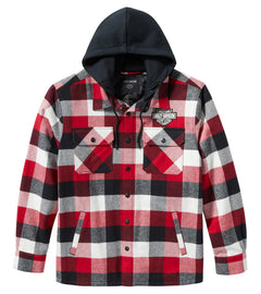 Harley-Davidson Chaqueta Cuadros Hombre Negro Rojo