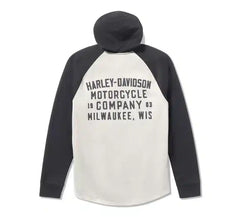 Harley-Davidson Camiseta Henley Hombre Blanco Roto Gris