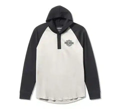 Harley-Davidson Camiseta Henley Hombre Blanco Roto Gris