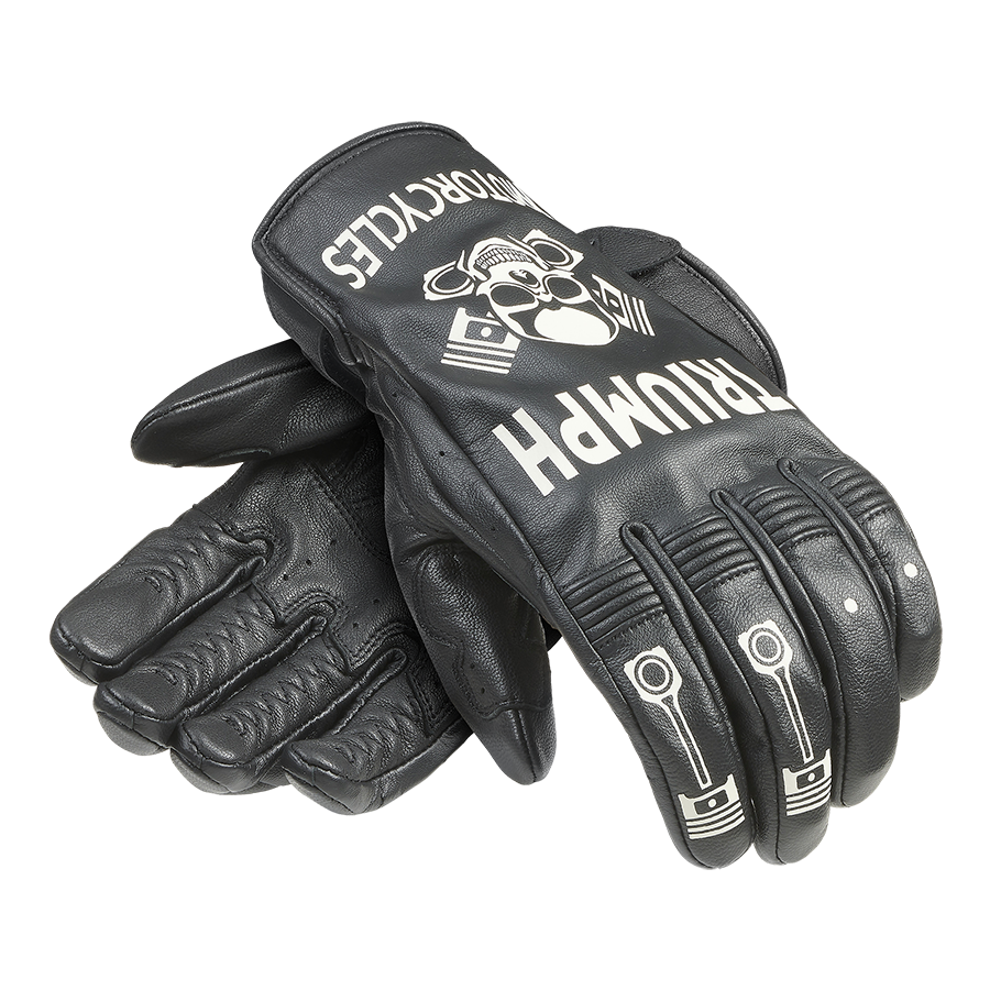 Triumph Guantes Piston Negro y Hueso