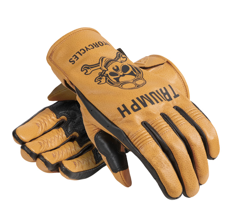 Triumph Guantes Hello Moto Negro y Dorado