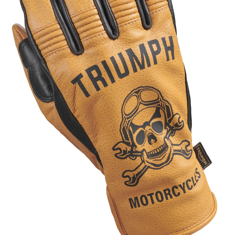 Triumph Guantes Hello Moto Negro y Dorado