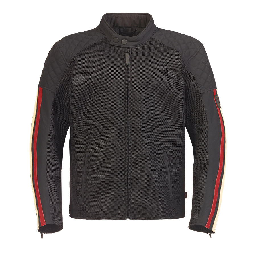Triumph Jaqueta Braddan Retro de Malla Negre i Vermell