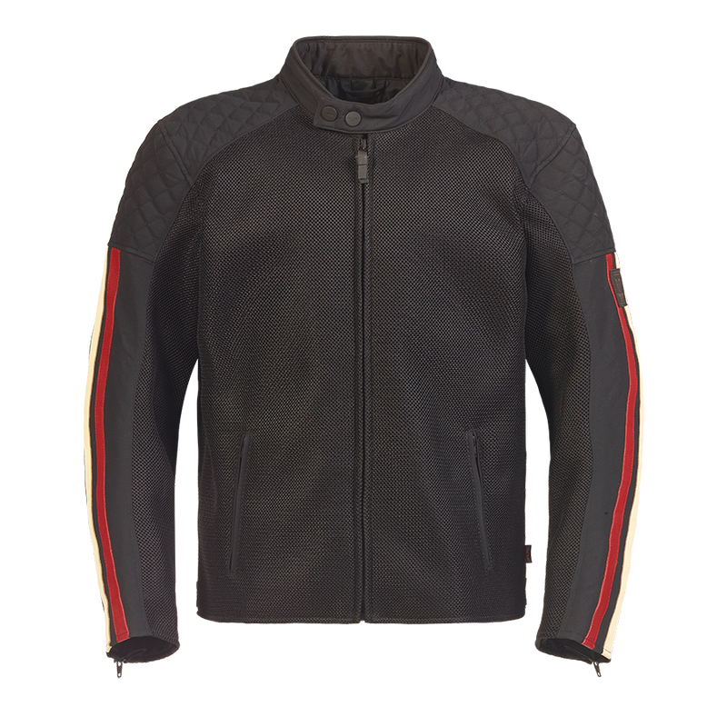 Triumph Jaqueta Braddan Retro de Malla Negre i Vermell