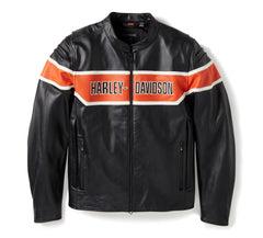 Harley-Davidson Chaqueta de Moto Trenton Cuero Negro Hombre