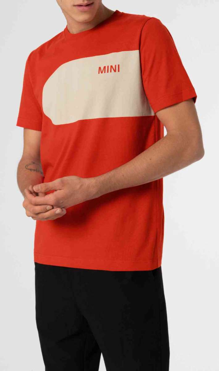 MINI Herren-T-Shirt Cam-Face-Detail Rot/Vibrant Silver