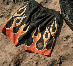 HARLEY-DAVIDSON Bañador Hombre 1980 FX Flames Negro/Naranja (2)