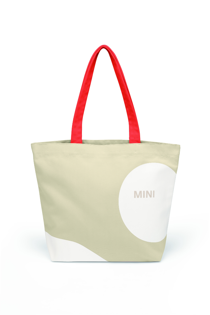 MINI Bossa Shopper Car Face Detail Vibrant Silver/Blanc