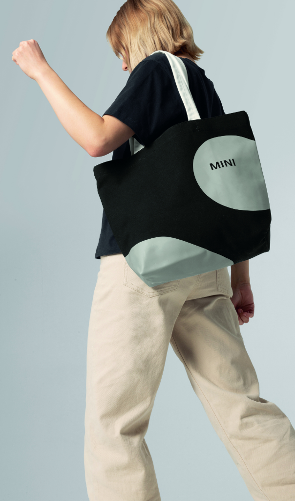 MINI Bolso Shopper Car Face Detail Negro/Gris